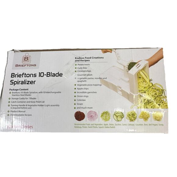 10-Blade Vegetable Spiralizer: Strongest-Heaviest Duty Spiral Slicer Brieftons - Picture 1 of 13